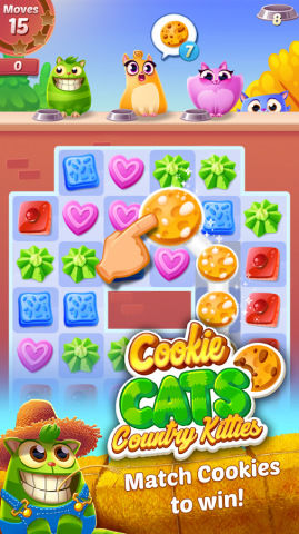 Cookie Cats เชื่อมต่อคุกกี้ที่มีสีเดียวกัน ให้กับเเมว ๆ Image 1